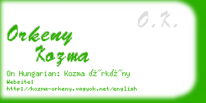 orkeny kozma business card